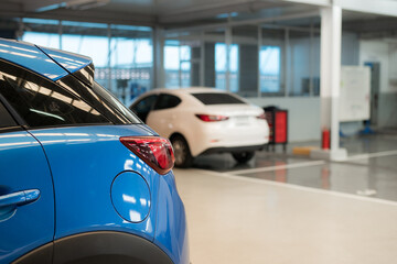 car in repair and service center