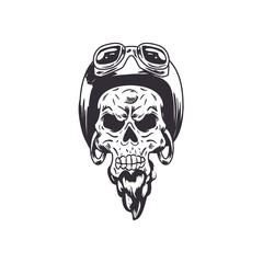 skull with helmet
