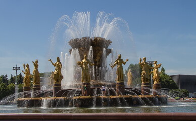  Russia views of the city of Moscow in summer  VDNKH tourism