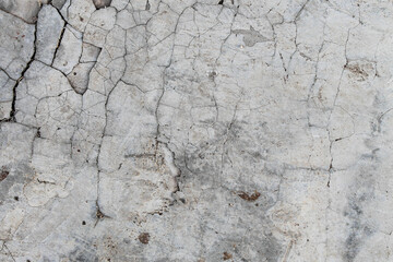 Cracked concrete. Concrete texture with cracks. Gray asphalt.