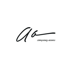 aa Initial handwriting or handwritten logo for identity with beauty monogram and elegant logo design