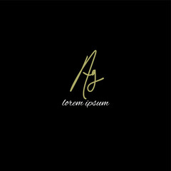 ag a g Initial handwriting or handwritten logo for identity with beauty monogram and elegant logo design