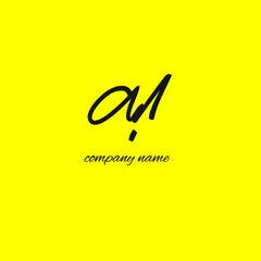 ai Initial handwriting or handwritten logo for identity with beauty monogram and elegant logo design