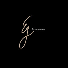 e g eg Initial handwriting or handwritten logo for identity with beauty monogram and elegant logo design