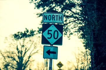 Fototapeta premium Highway 50 Road Sign