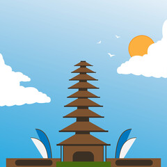 Illustration vector graphic of Pura Indonesia Bali