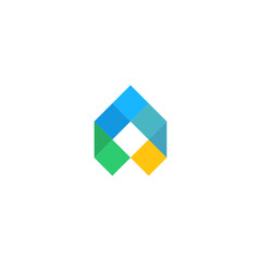 Abstract logo multicolored squares for company design