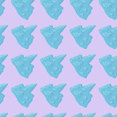 Pale tones seamless pattern with decorative blue iceberg silhouettes print. Grey background. Simple style.
