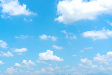 Beautiful nlue sky with white clouds. Copy space, wallpaper
