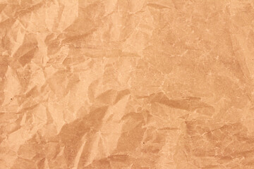 Background from brown crumpled paper. Crumpled paper background