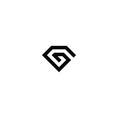 abstract letter g golden diamond geometric design symbol logo vector