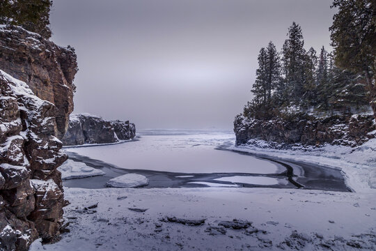 winter in michigan presque isle park marquette michigan