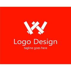 Obraz premium abstract logo combined squares forming the letter W