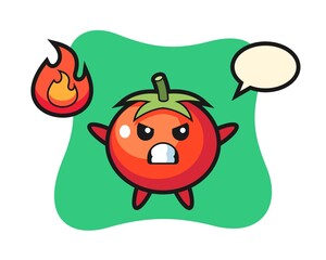 Tomatoes character cartoon with angry gesture