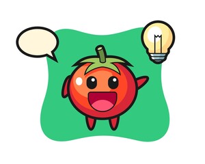 Tomatoes character cartoon getting the idea
