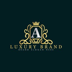 Golden luxury logo design