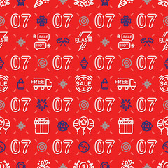 Seamless pattern background  of 07.07 campaign. Flat design for shop advertisement , Cover of media information.