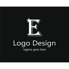 letter E logo with a star symbol on it