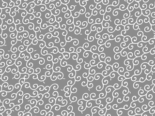 和柄_唐草文様_モノクロ