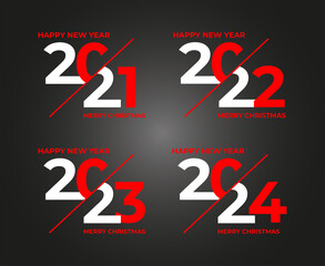 Concept for vision year 2021-2024 on dark background.