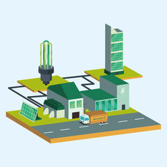 Fototapeta premium Isolated ecological city