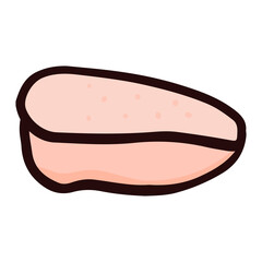 シンプルでかわいい鶏もも肉のイラスト 手書き風