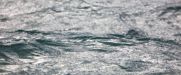 The smoothness of the water in the sea.