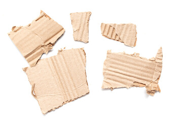 Cardboard sheet isolated on white background. Close-up