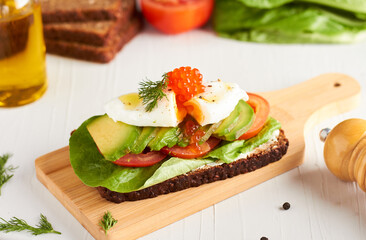 Toast with poached egg