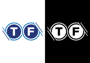 TF Letter Logo Design. Creative T F Letters icon vector.