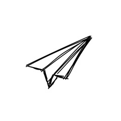 Doodle style paper plane flying