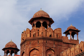 Fototapeta na wymiar India travel tourism background - Red Fort (Lal Qila) Delhi - World Heritage Site. Delhi, India