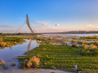 Signature Bridge is a cantilever spar cable-stayed bridge which spans the Yamuna river at Wazirabad...