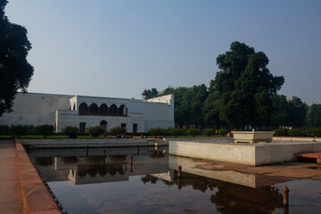 India travel tourism background - Red Fort (Lal Qila) Delhi - World Heritage Site. Delhi, India