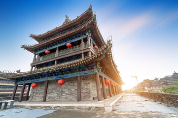 Ancient tower on city wall in Xi'an - China
