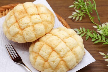 メロンパン　アジアの日本発祥の菓子パンの一種