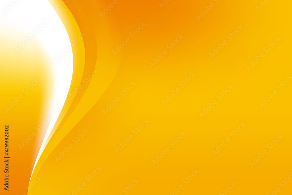 Poster abstract smooth orange white wavy background design template vector, professional flowing yellow ora