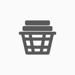 laundry basket icon, clothes basket vector