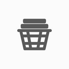 laundry basket icon, clothes basket vector