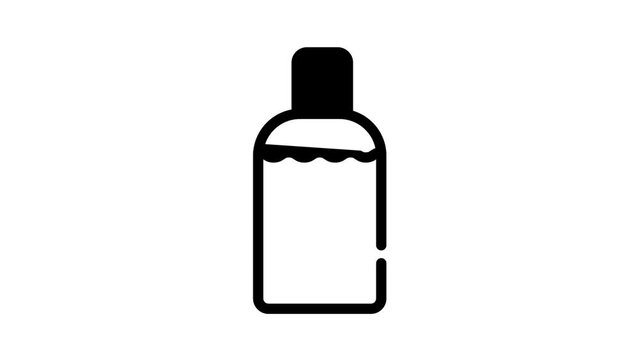 disinfection gel bottle black icon animation