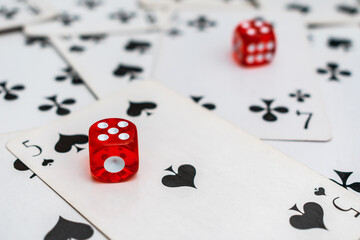 Dice card gambling in casinos and at home at leisure for entertainment lovers