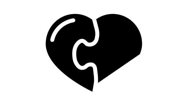 heart found soul mate glyph icon animation