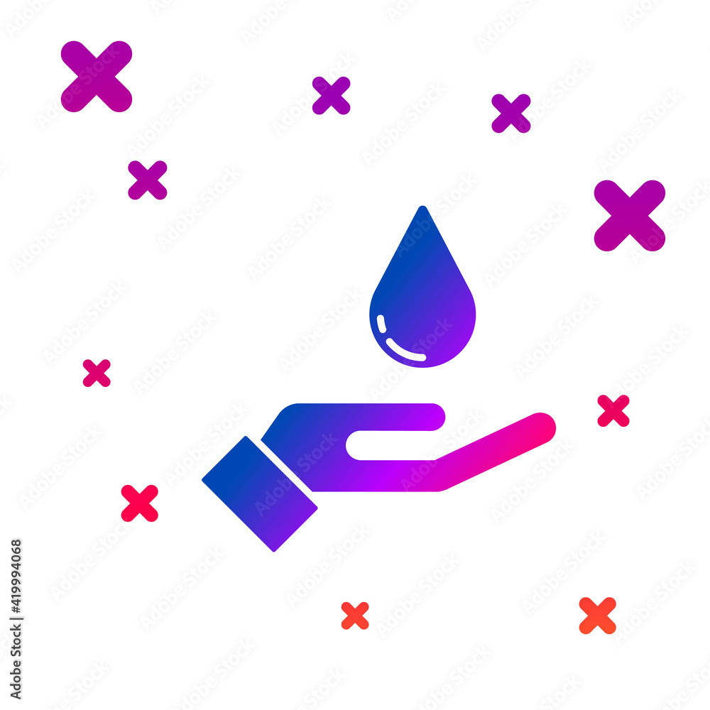Poster color washing hands with soap icon isolated on white background. washing hands with soap to prevent 