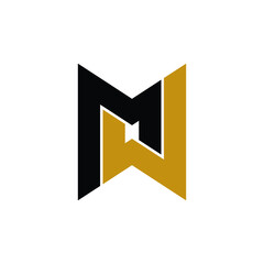Letter MW simple logo design vector