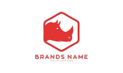 Rhino head elegant vector logo
