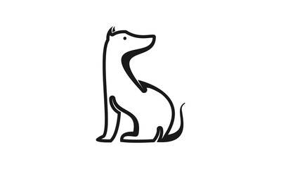 Simple dog vector icon