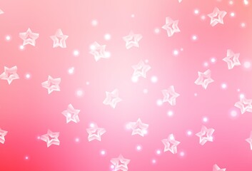 Light Pink, Yellow vector template with sky stars.