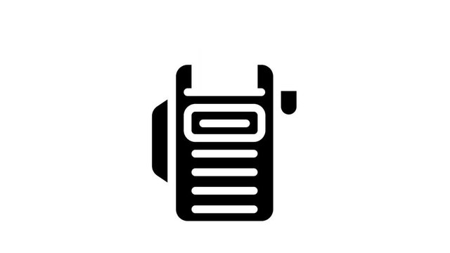 cash register with receipt glyph icon animation