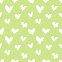 Fototapeta na wymiar Green heart Pattern cute kawaii baby pattern paper digital paper scrapbook paper fabric pattern for textile baby clothing baby pattern seamless texture cute kawaii burgundy background