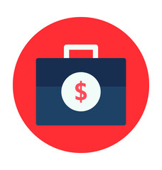 Money Suitcase Vector Icon